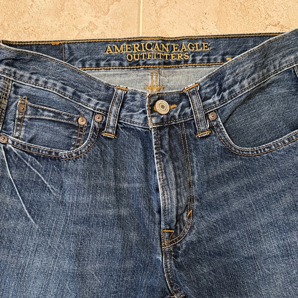American Eagle Outfitters Men’s Dark Blue Straight Jeans